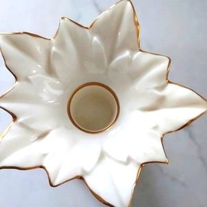 MIKASA Candlestick Ivory Bone China With 24K Trim Vintage